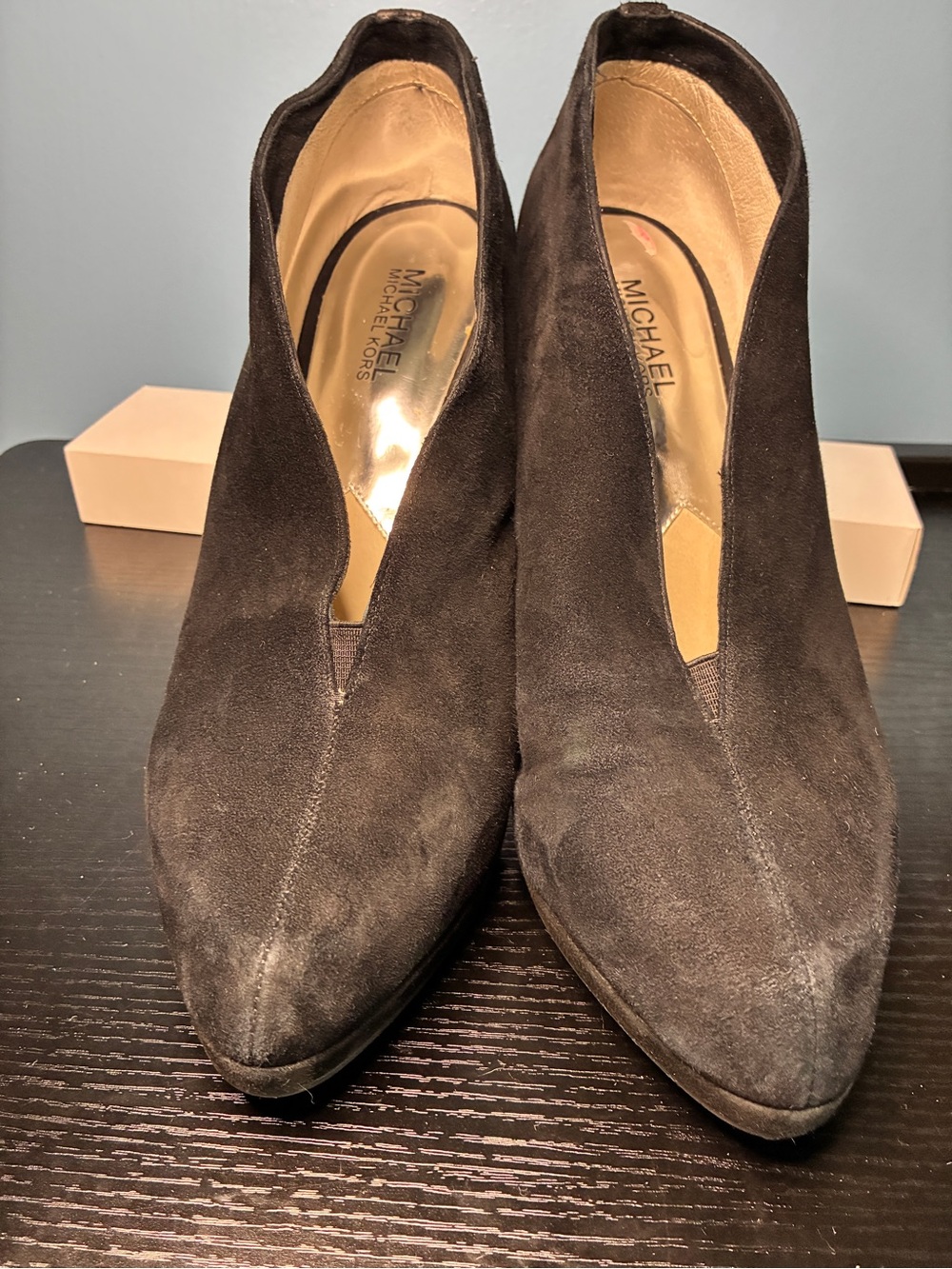 Michael Kors Black Suede Ankle Heel/Booties